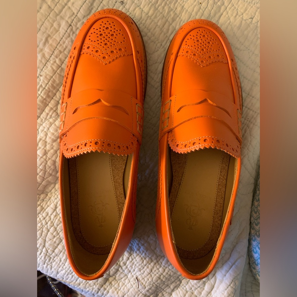 The Office of Angela Scott Orange Miss Charlotte NIB soft leather 7.5, EU 37.5